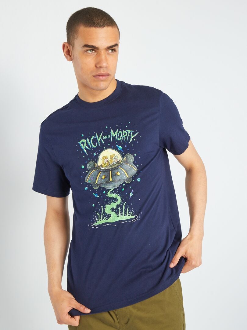 T-shirt à manches courtes 'Rick et Morty' Bleu foncé - Kiabi