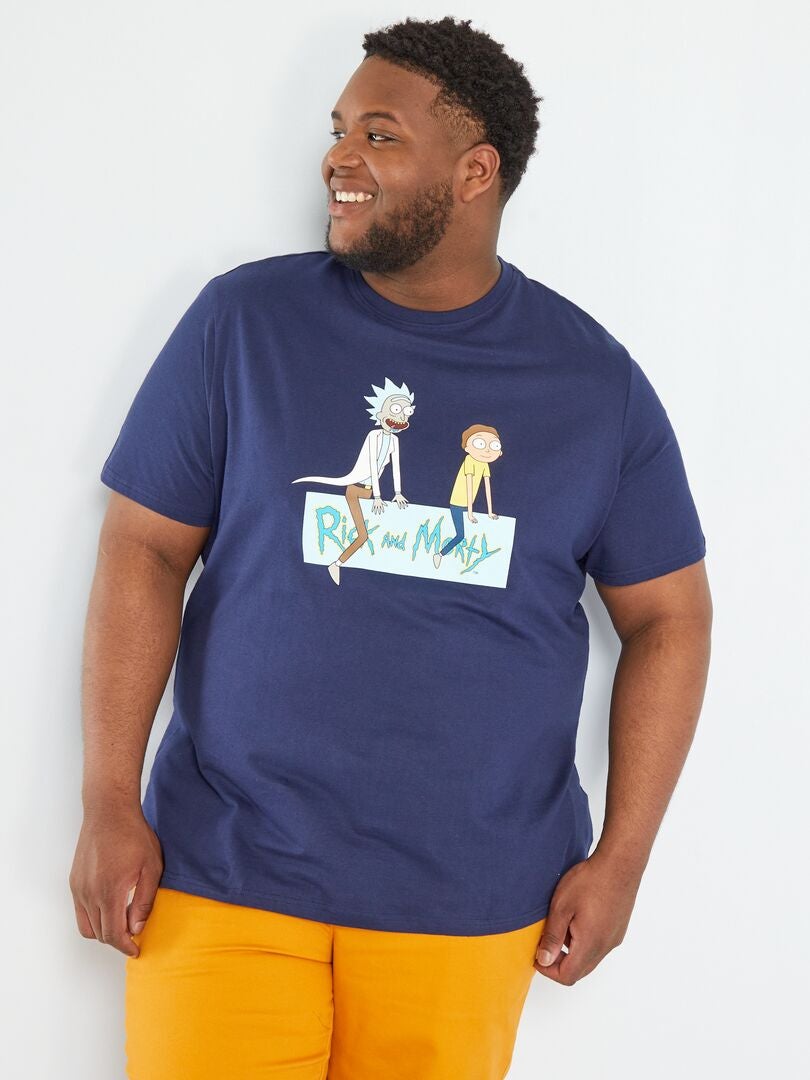 T-shirt à manches courtes 'Rick et Morty' bleu noir - Kiabi