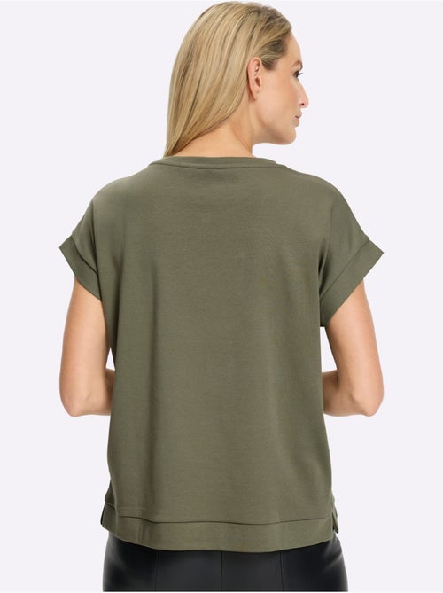 T-shirt à Manches Courtes Rivets Décoratifs - Taille Standard - Helline - Kiabi