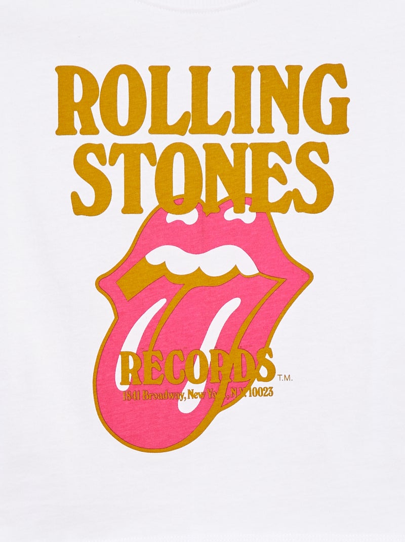 T-shirt à manches courtes 'Rolling Stones' BLANC - Kiabi