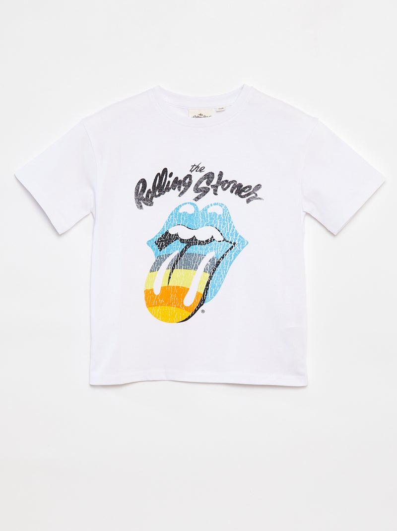 T-shirt à manches courtes 'Rolling Stones' BLANC - Kiabi