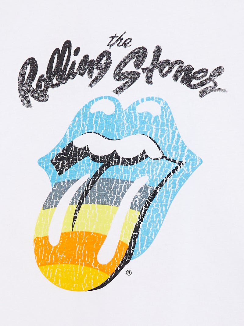 T-shirt à manches courtes 'Rolling Stones' BLANC - Kiabi