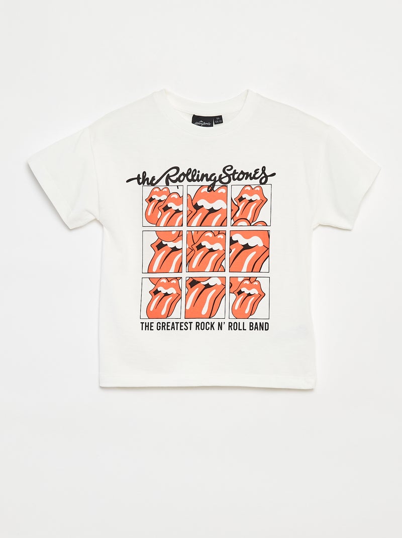 T-shirt à manches courtes 'Rolling Stones' Blanc - Kiabi