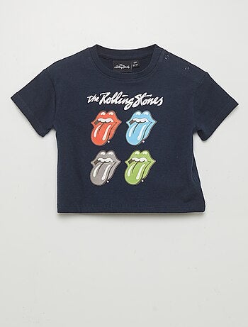T-shirt à manches courtes 'Rolling Stones' - Rolling Stones - Noir - Bébé - 3 Mois - Coton - Eté