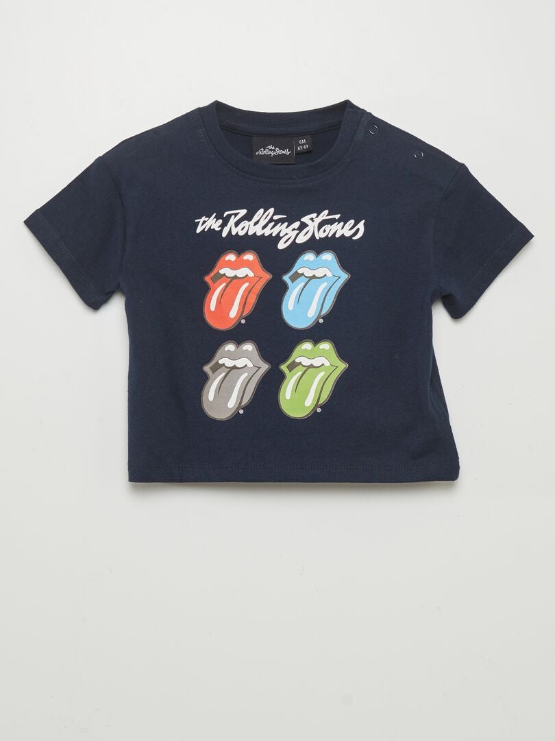 T-shirt à manches courtes 'Rolling Stones' Noir - Kiabi
