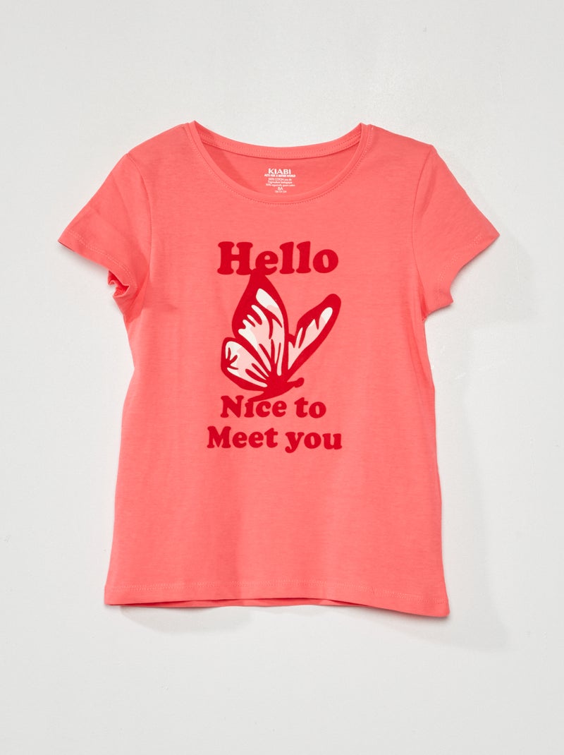 T-shirt à manches courtes Rose - Kiabi
