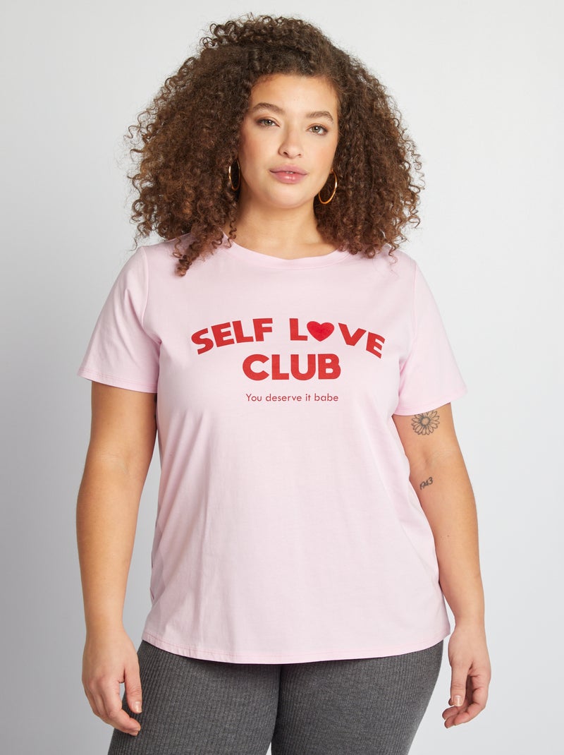T-shirt à manches courtes Rose - Kiabi