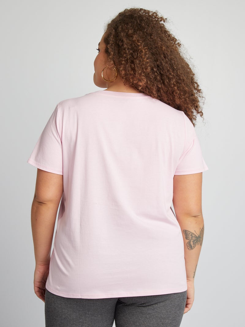 T-shirt à manches courtes Rose - Kiabi