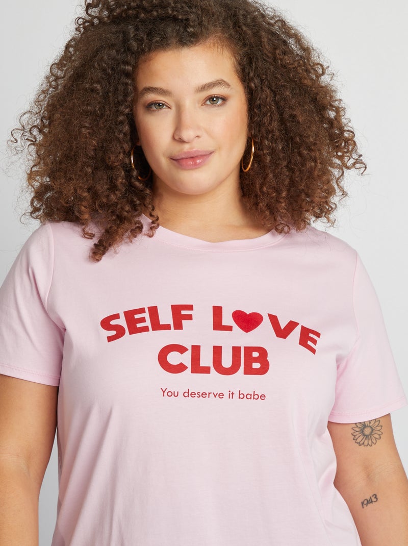 T-shirt à manches courtes Rose - Kiabi