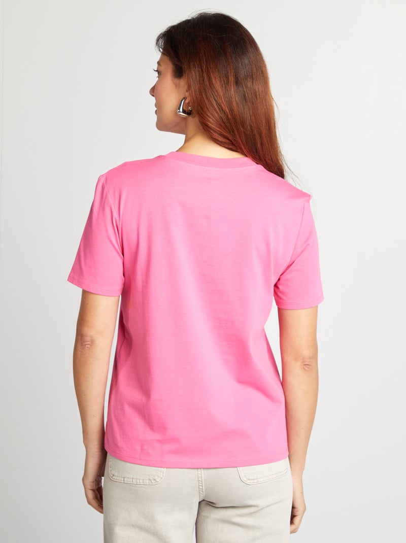 T-shirt à manches courtes Rose - Kiabi