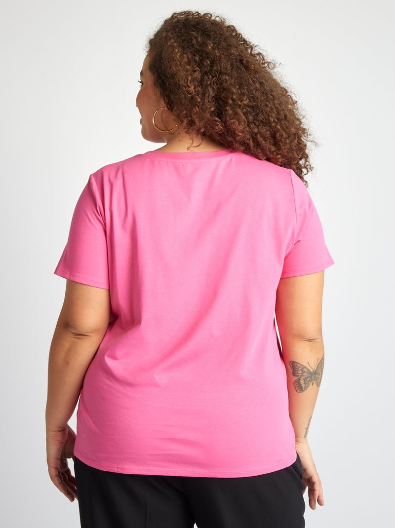 T-shirt à manches courtes Rose fuchsia - Kiabi