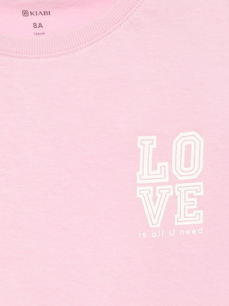 T-shirt à manches courtes Rose - Kiabi