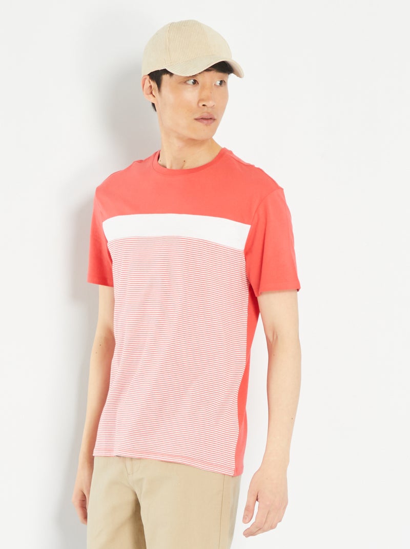T-shirt à manches courtes Rouge - Kiabi