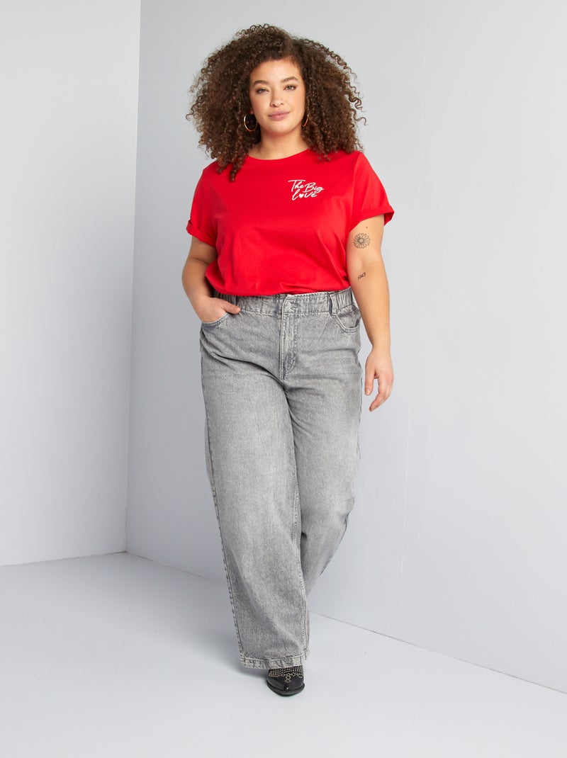 T-shirt à manches courtes Rouge - Kiabi