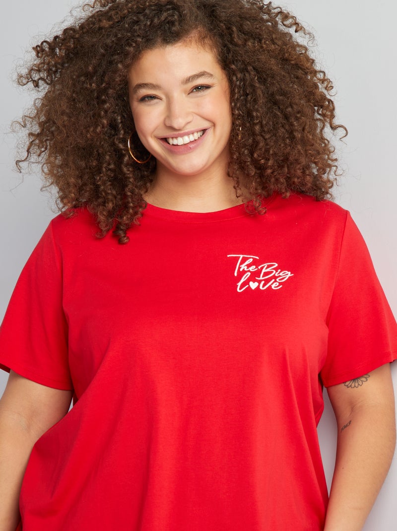 T-shirt à manches courtes Rouge - Kiabi