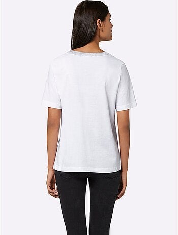T-shirt à Manches Courtes Ruban Brillant - Taille Standard - Moda Vilona