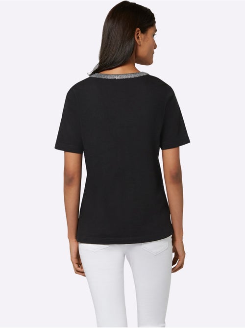 T-shirt à Manches Courtes Ruban Brillant - Taille Standard - Moda Vilona - Kiabi T-shirt à Manches Courtes Ruban Brillant - Taille Standard - Moda Vilona - Kiabi