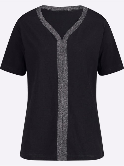 T-shirt à Manches Courtes Ruban Brillant - Taille Standard - Moda Vilona - Kiabi T-shirt à Manches Courtes Ruban Brillant - Taille Standard - Moda Vilona - Kiabi