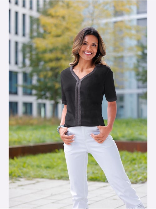 T-shirt à Manches Courtes Ruban Brillant - Taille Standard - Moda Vilona - Kiabi T-shirt à Manches Courtes Ruban Brillant - Taille Standard - Moda Vilona - Kiabi