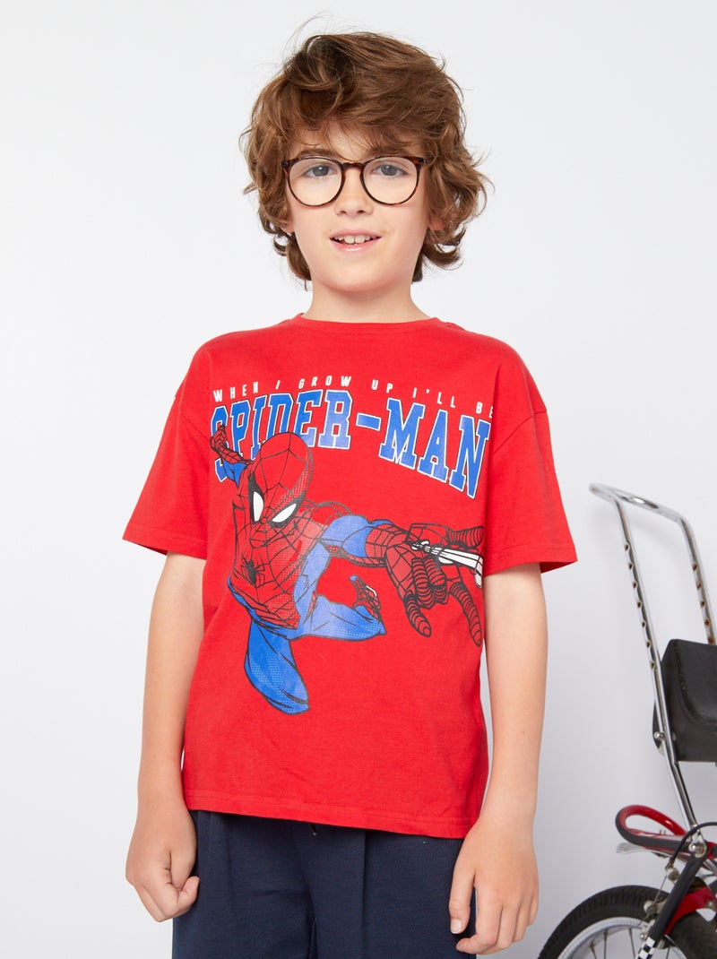 T-shirt à manches courtes 'Spider-Man' Rouge - Kiabi