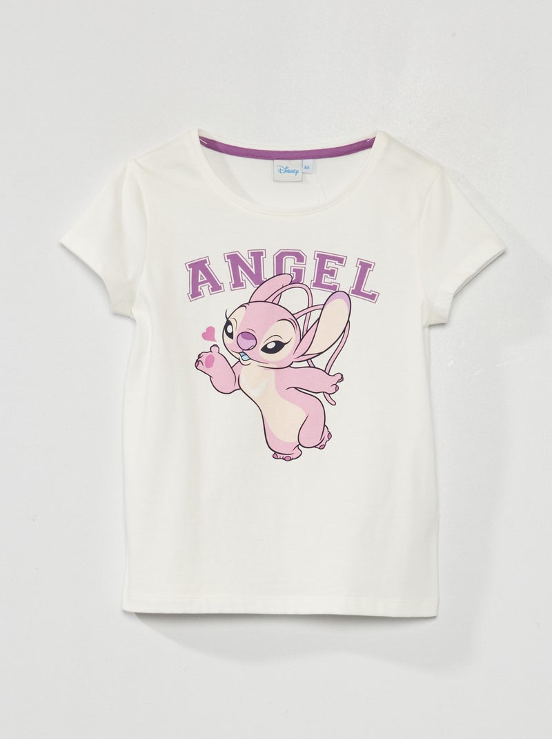 T-shirt à manches courtes 'Stitch' Beige - Kiabi
