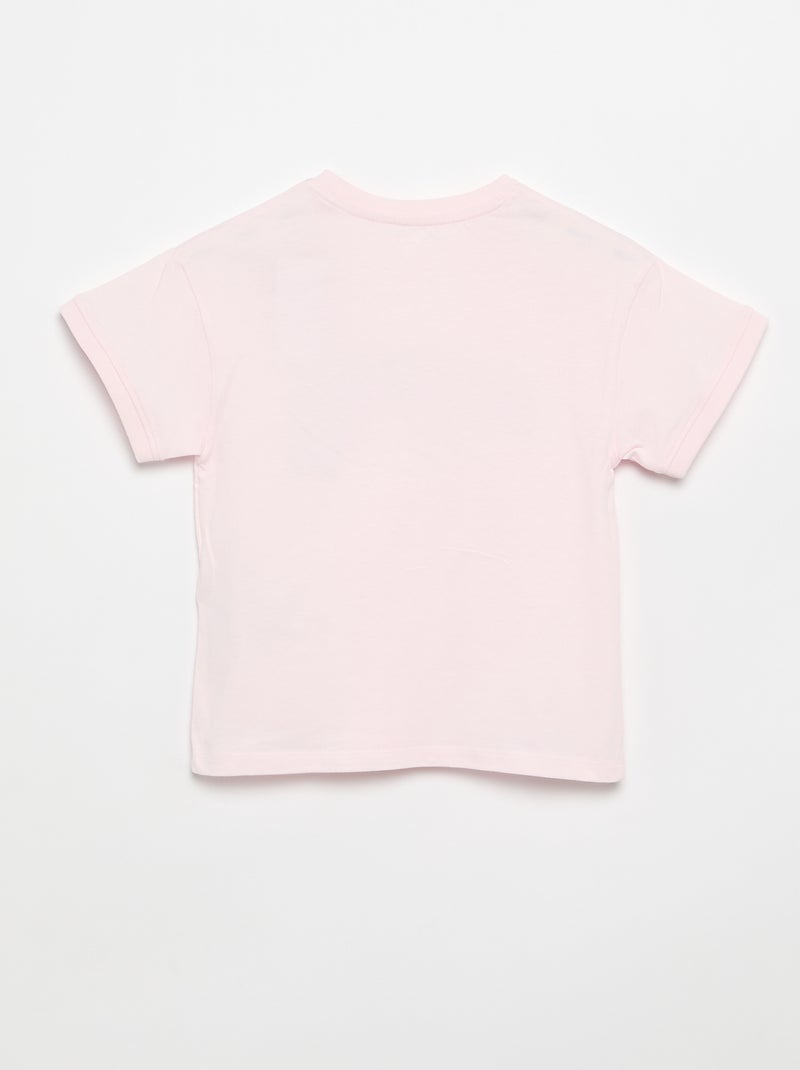 T-shirt à manches courtes 'Stitch' Rose - Kiabi