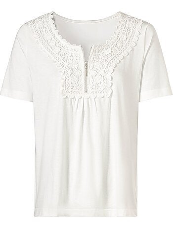 T-shirt à Manches Courtes Superbe Broderie - Taille Standard - Witt
