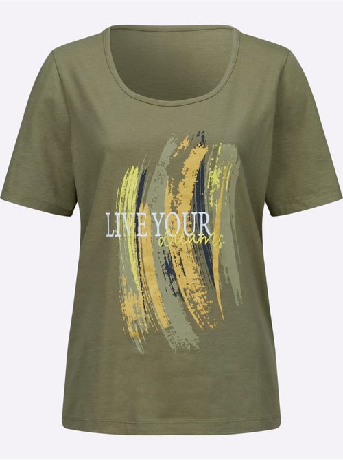 T-shirt à Manches Courtes Superbe Imprimé Brillant - Taille Standard - Moda Vilona - Kiabi