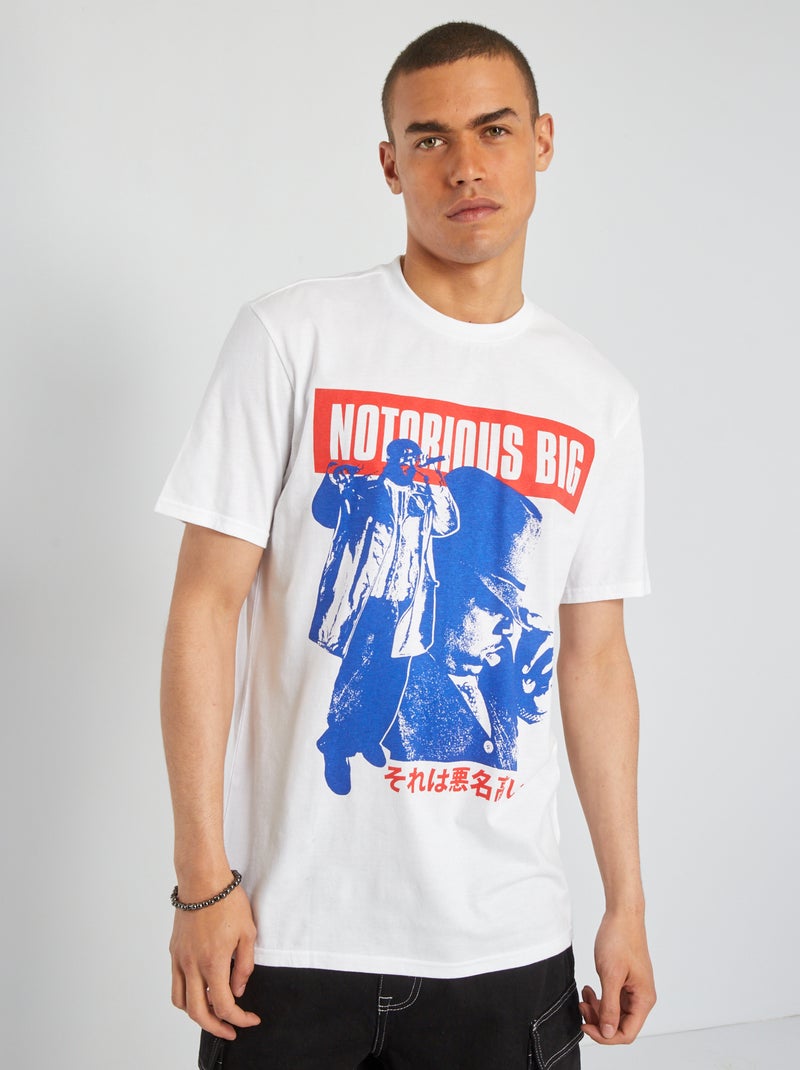 T-shirt à manches courtes 'The Notorious Big' Blanc - Kiabi
