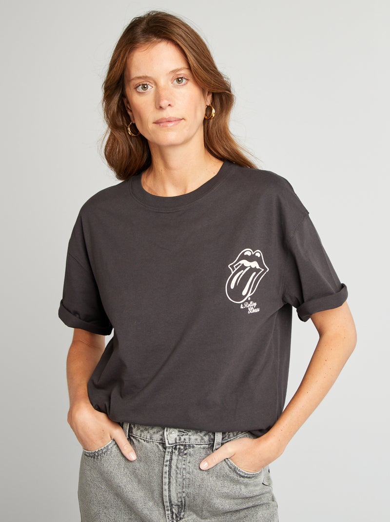 T-shirt à manches courtes 'The Rolling Stones' - Tough Cotton™ NOIR - Kiabi