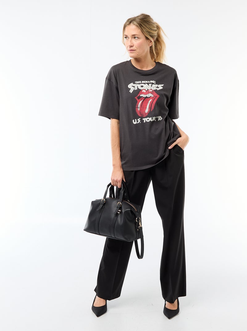 T-shirt à manches courtes 'The Rolling Stones' Noir - Kiabi