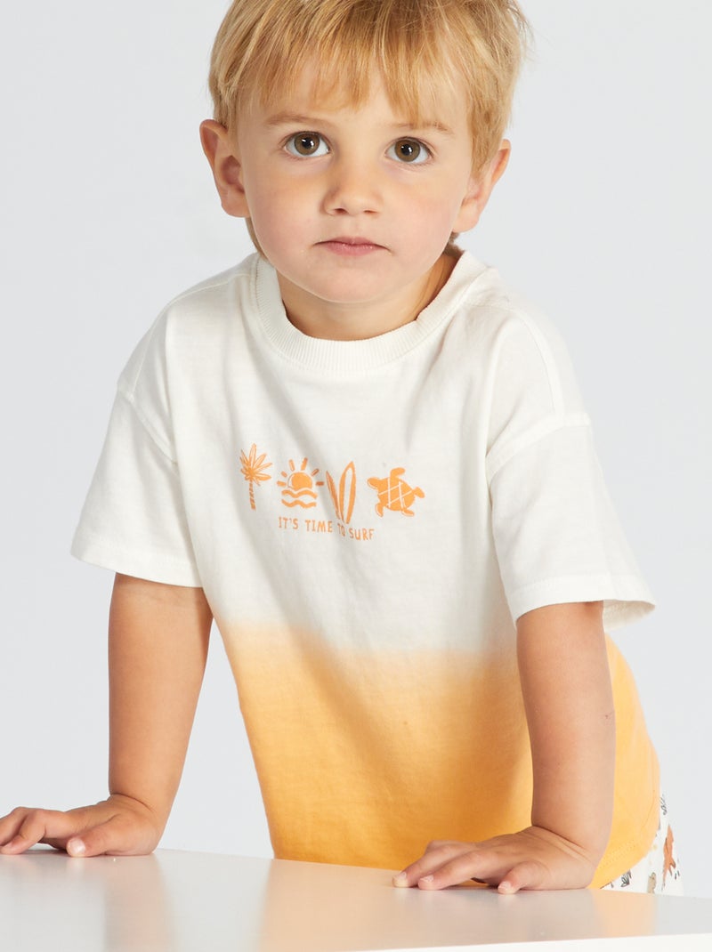 T-shirt à manches courtes tye and dye Orange - Kiabi