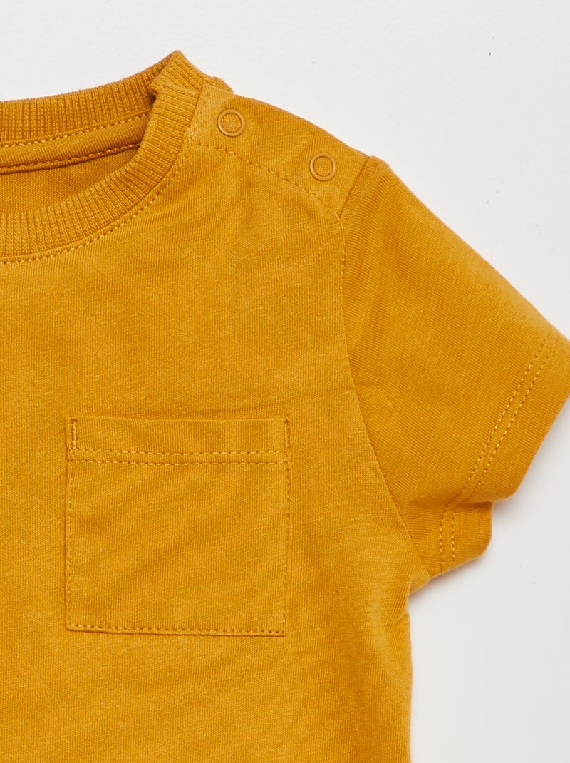 T-shirt à manches courtes uni BEIGE - Kiabi