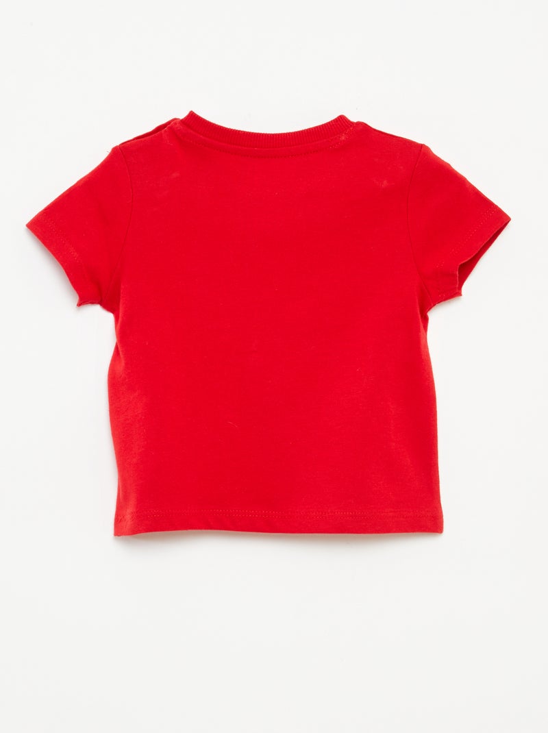 T-shirt à manches courtes uni Rouge - Kiabi
