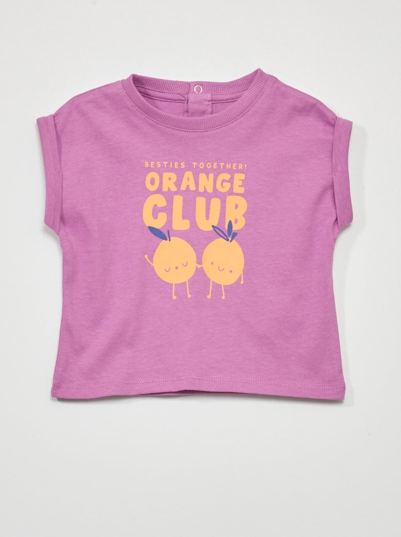 T-shirt à manches courtes Violet - Kiabi
