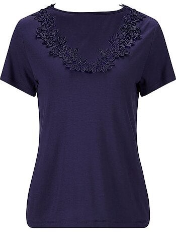 T-shirt à Manches Courtes Viscose - Taille Standard - helline
