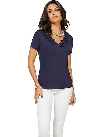 T-shirt à Manches Courtes Viscose - Taille Standard - helline