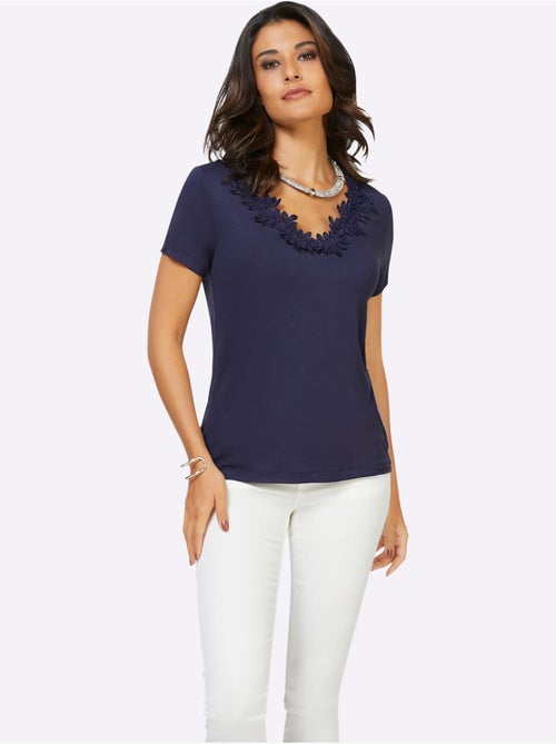 T-shirt à Manches Courtes Viscose - Taille Standard - Helline - Kiabi