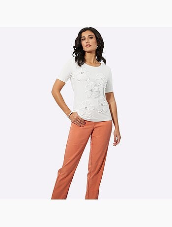 T-shirt à Manches Courtes Viscose - Taille Standard - helline