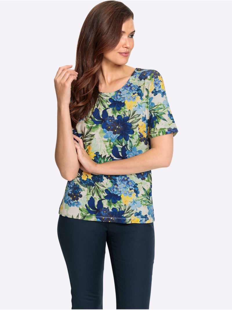T-shirt à Manches Courtes Viscose - Taille Standard - Witt Bleu - Kiabi
