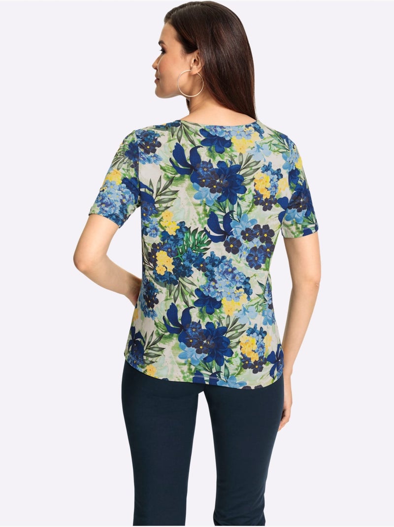 T-shirt à Manches Courtes Viscose - Taille Standard - Witt Bleu - Kiabi