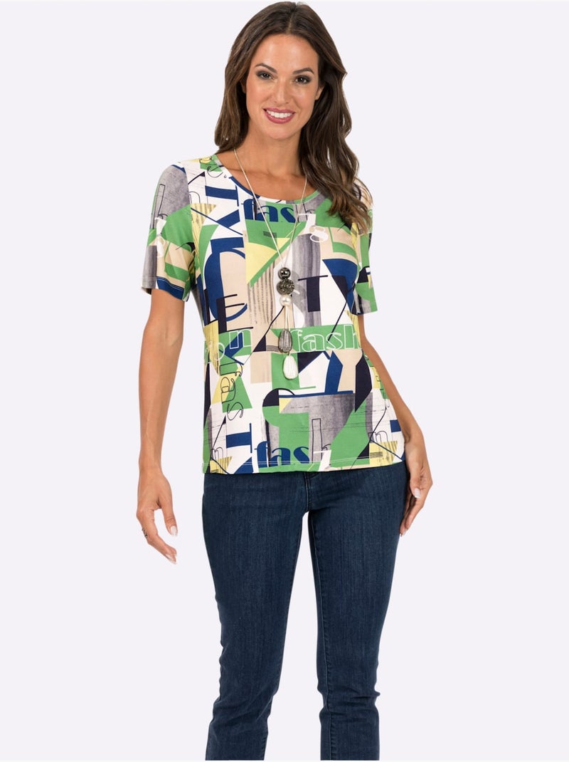 T-shirt à Manches Courtes Viscose - Taille Standard - Witt Bleu nuit - Kiabi
