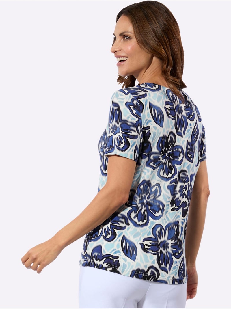 T-shirt à Manches Courtes Viscose - Taille Standard - Witt Bleu roi - Kiabi
