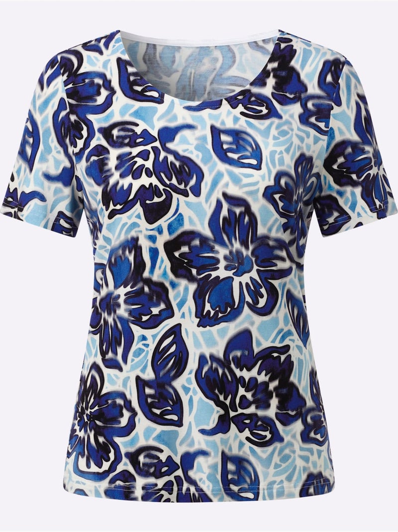 T-shirt à Manches Courtes Viscose - Taille Standard - Witt Bleu roi - Kiabi