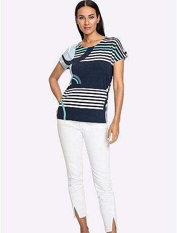 T-shirt à Manches Courtes Viscose Douce Et Fluide - Taille Standard - Helline