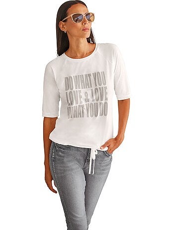 T-shirt à Manches Courtes Viscose Douce Et Fluide - Taille Standard - helline