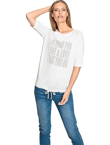 T-shirt à Manches Courtes Viscose Douce Et Fluide - Taille Standard - helline