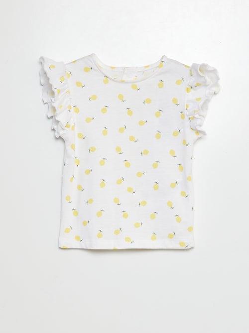 T-shirt à manches courtes volantées - Kiabi