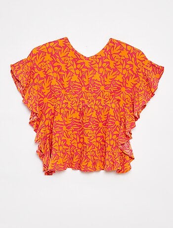 T-shirt à manches courtes volantées