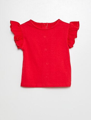 T-shirt à manches courtes volantées